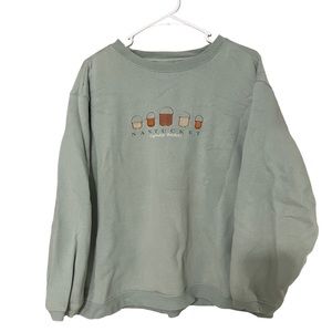 Cuffy’s Vintage Embroidered Nantucket Lightship Baskets Green Crewneck size M